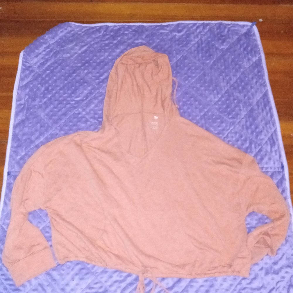 SO Lounge Life Hoodie Medium Orange Cropped Oversized